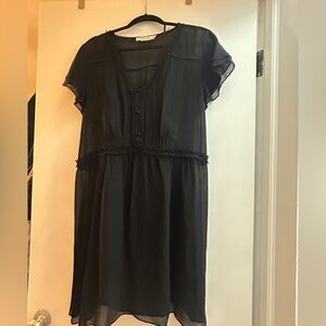 Frame Denim Black Midi Dress